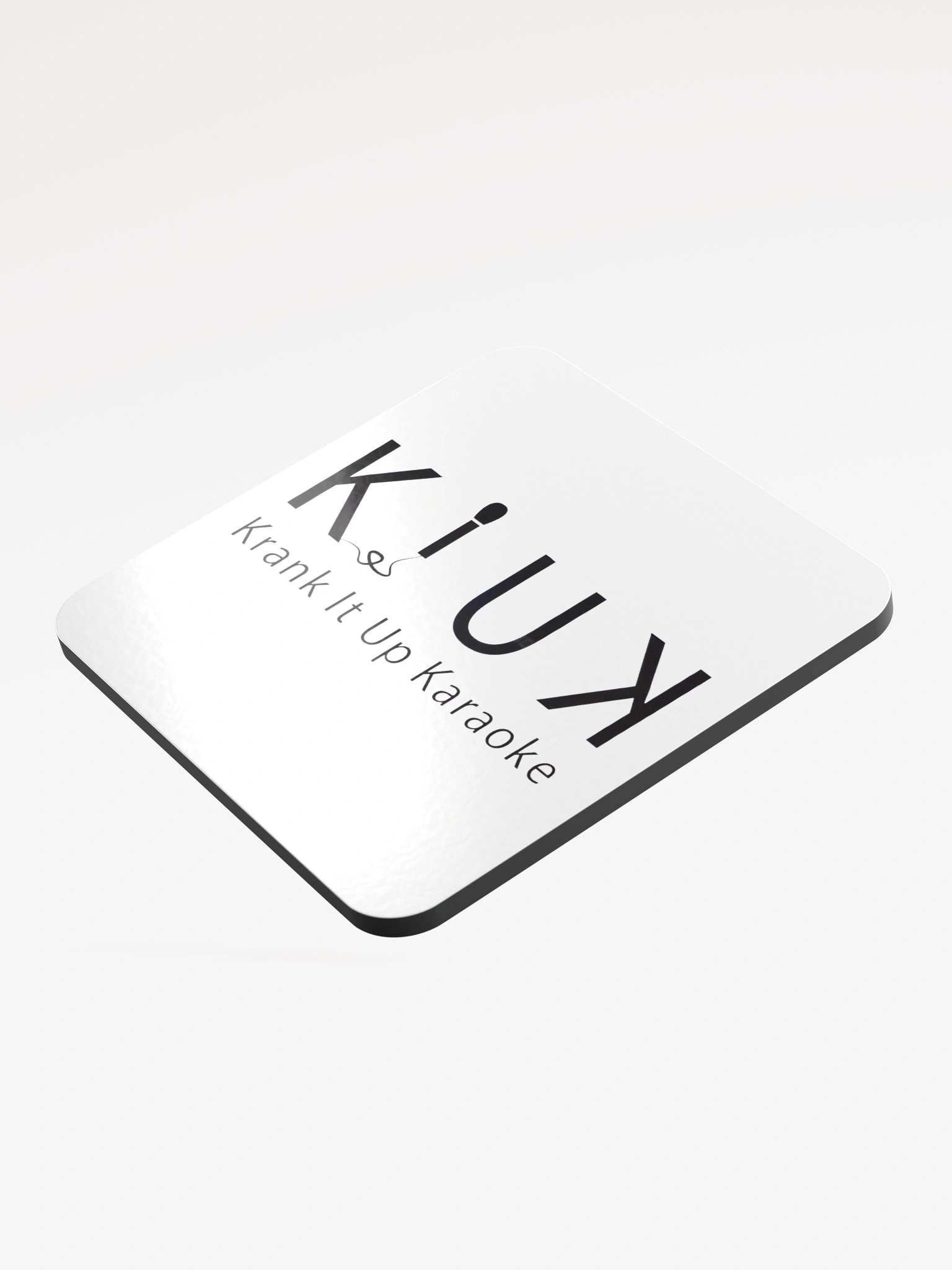 KIUK Word Logo Glossed Cork Coaster-White product image (3)