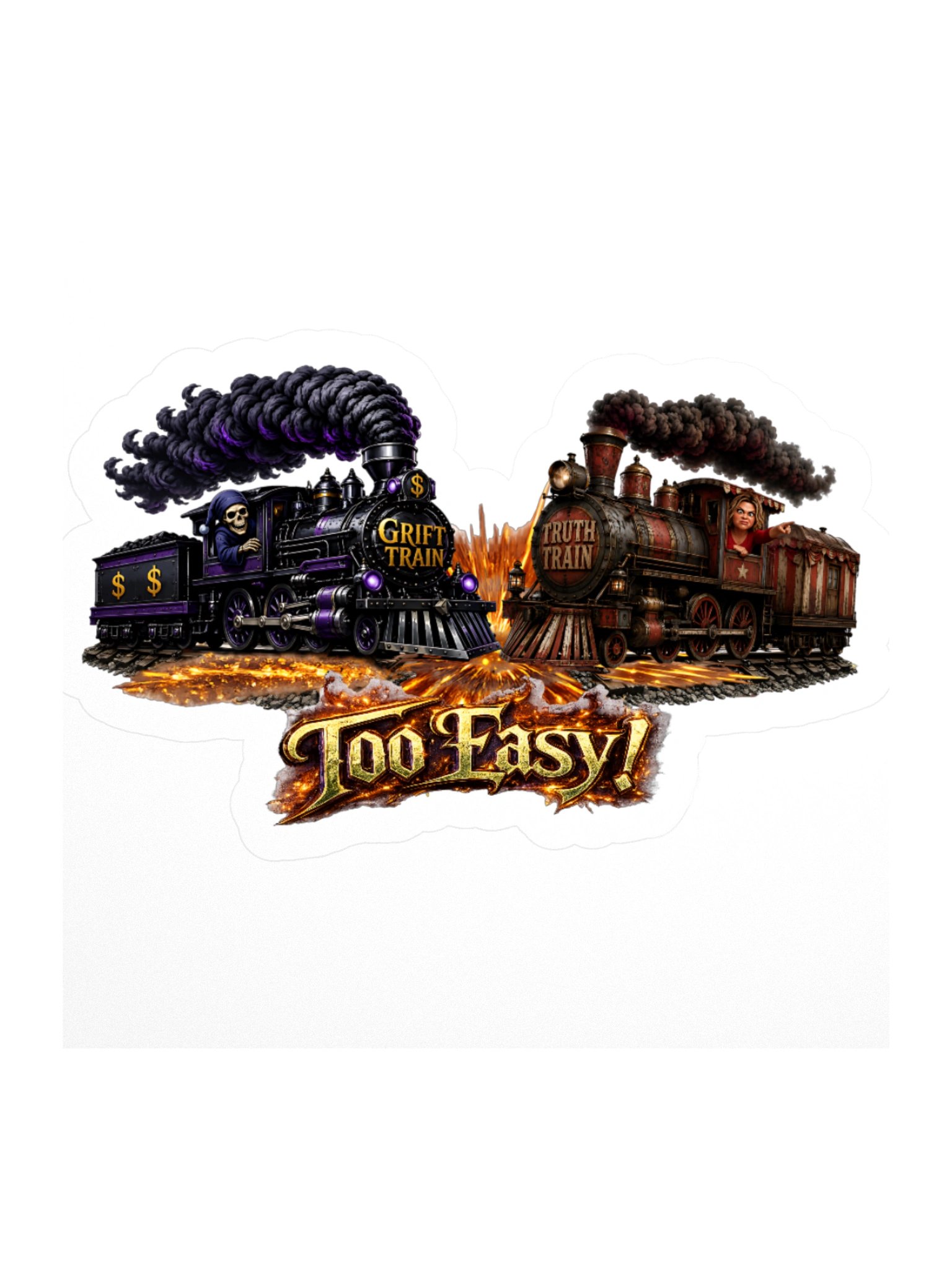''Too Easy'' Kiss Cut Stickers product image (1)