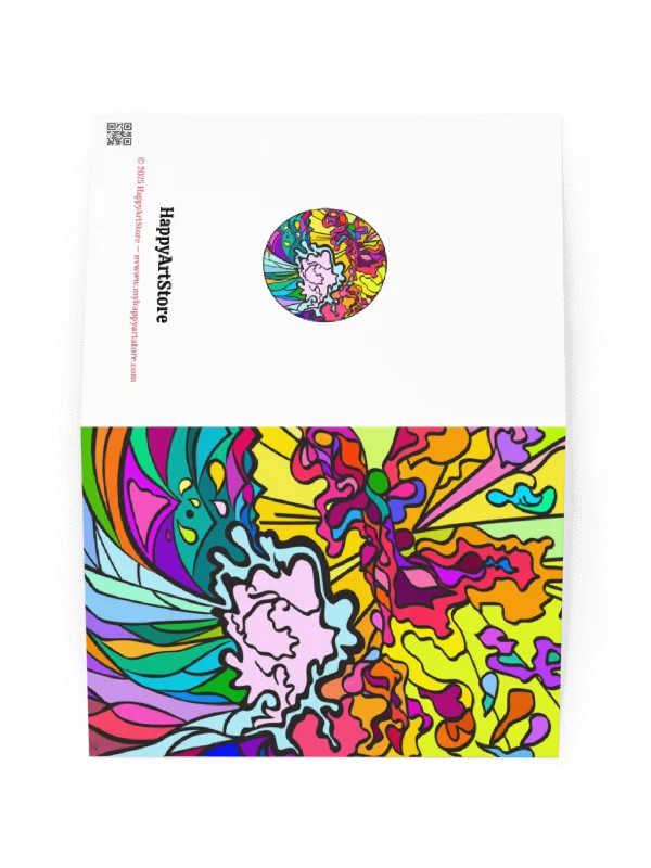Vibrant Swirls Greeting Card – Wave at Sunset product image (13)