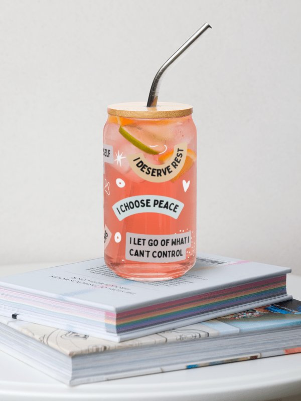 Mindful Affirmations Can-Shaped Glass – 16oz product image (6)