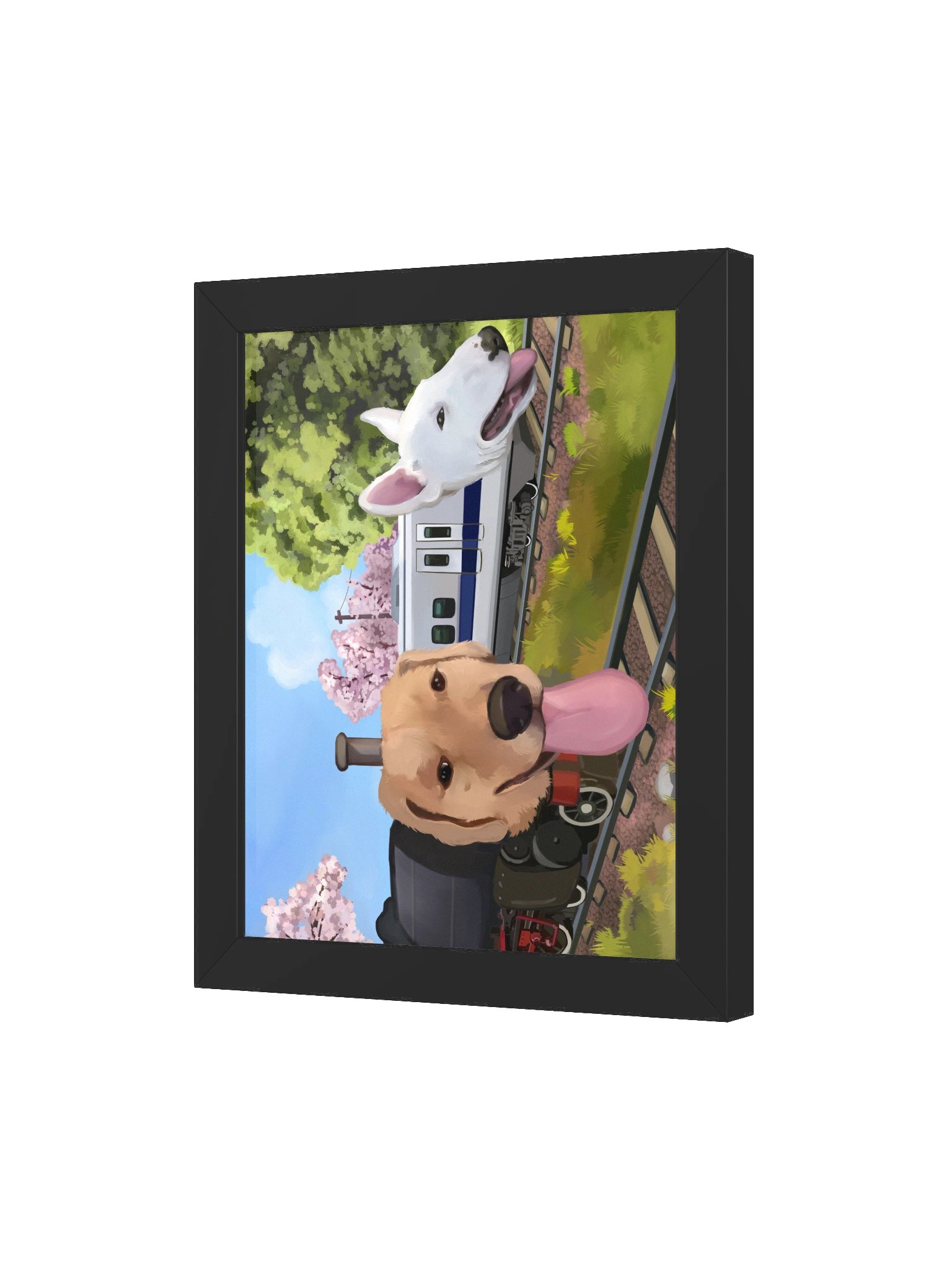 train dogs framed poster product image (12)