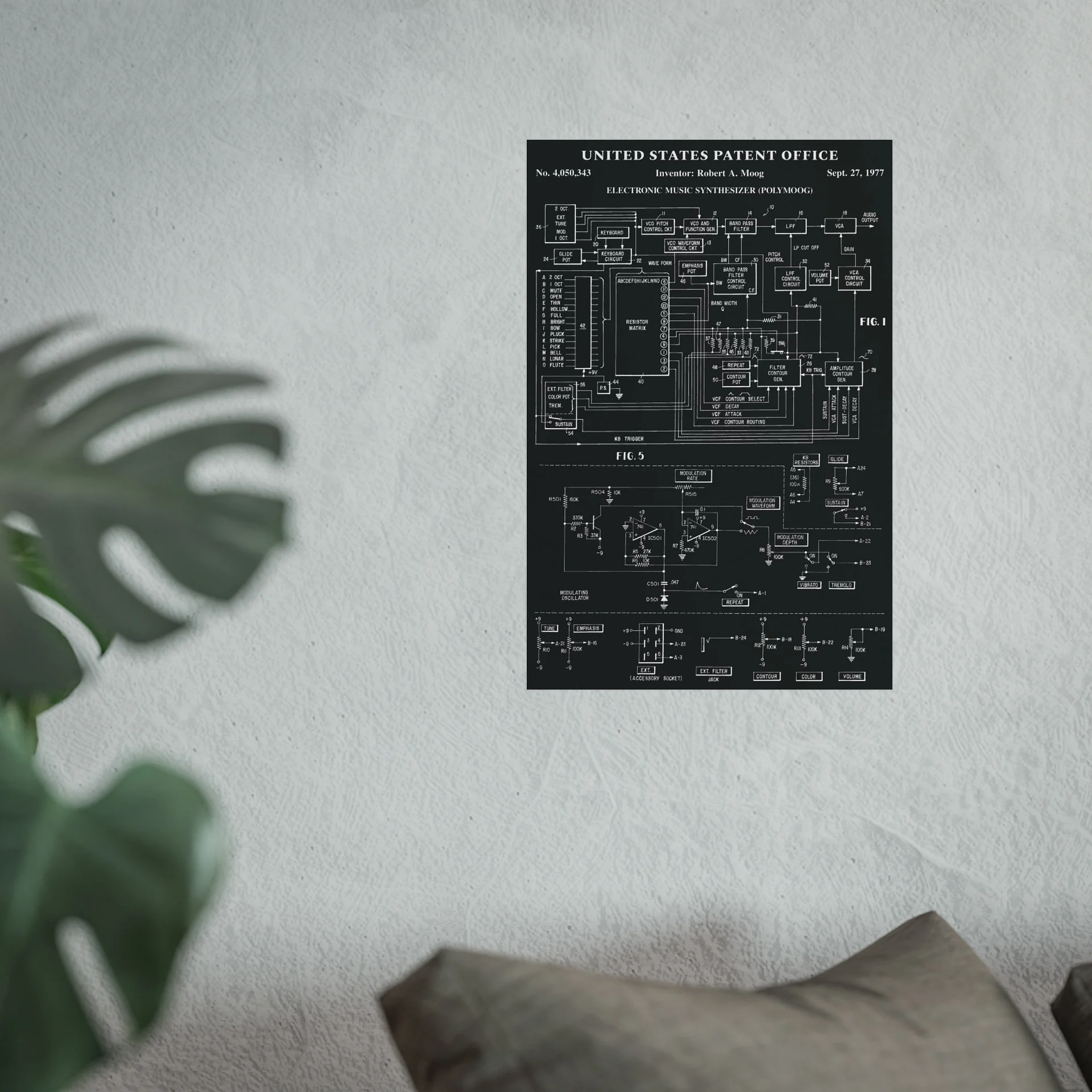 Polymoog Wall Art Poster - Moog Synth Patent 1977 (Vintage Analog Synthesizer) product image (4)