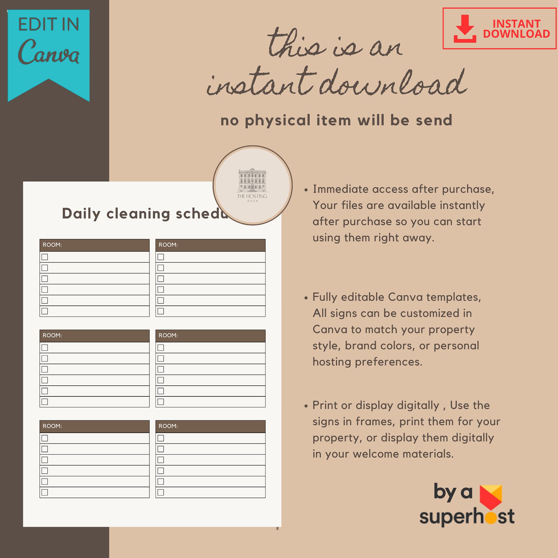 Airbnb House Rules & Guest Signs Bundle — 32 Editable Signs product image (5)