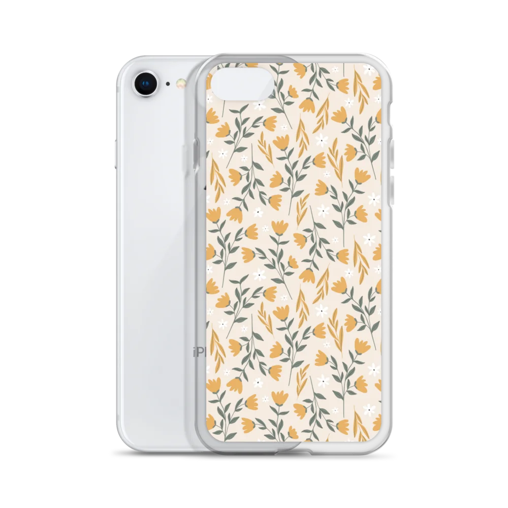 Golden Wildflower Meadow Aesthetic Clear iPhone Case product image (55)
