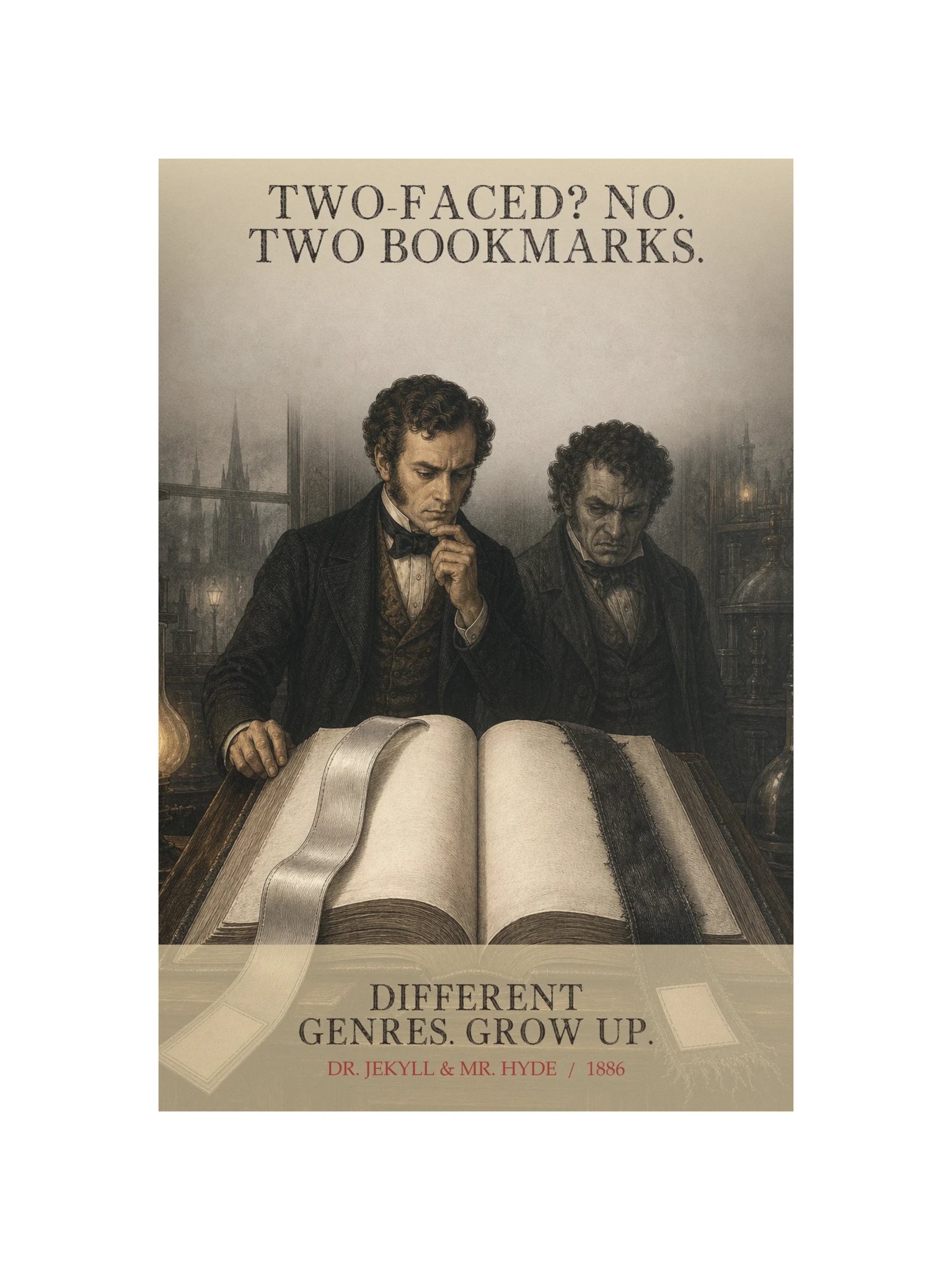 Two Bookmarks Genres -- The Strange Case of Dr Jekyll and Mr Hyde Art Print product image (12)