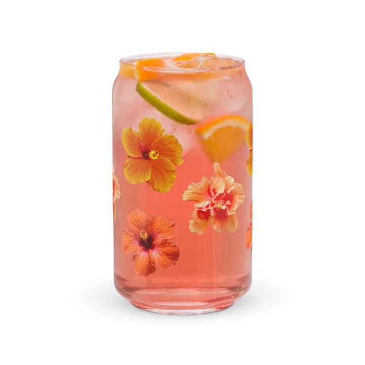 Orange Hibiscus Can Glass product image (1)