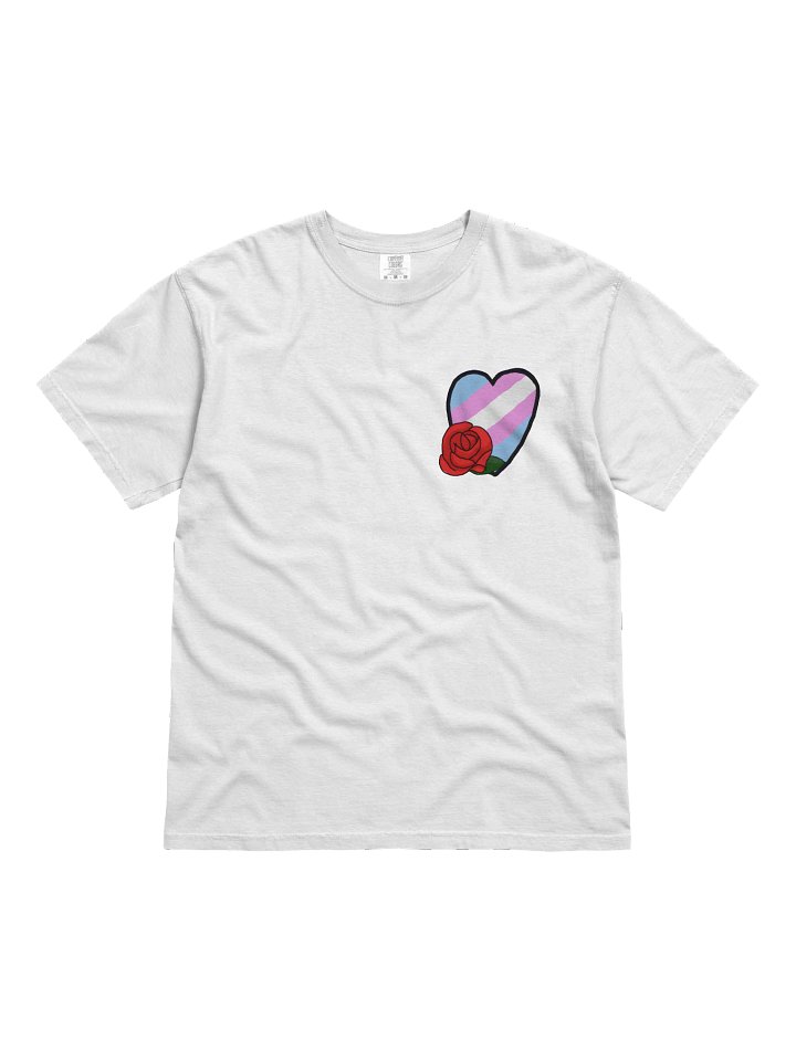 Rose Trans Pride Heart White Tshirt product image (1)