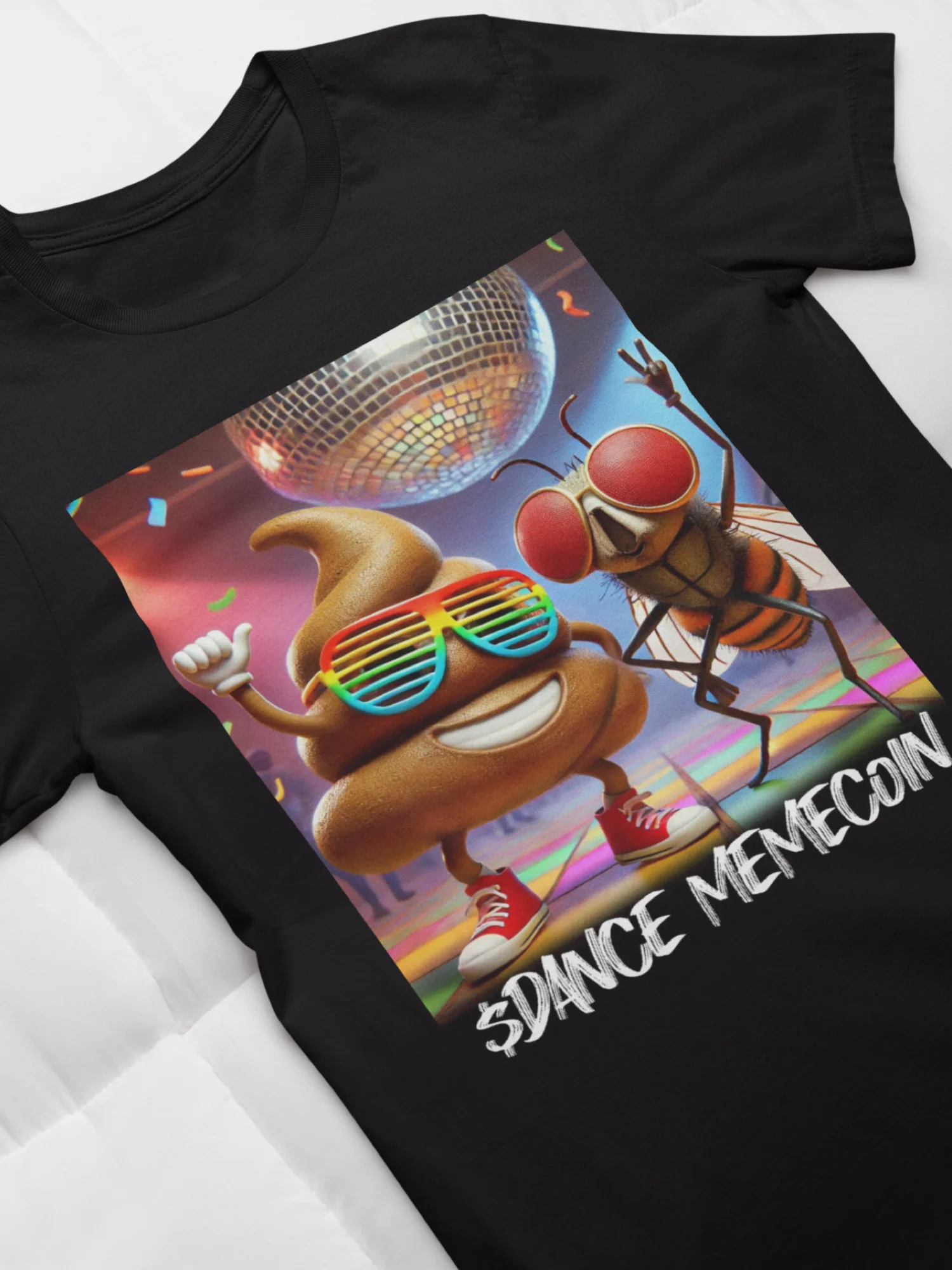 FLY SHIT - DANCE MEMECOIN - PREMIUM TEE - BLACK product image (1)
