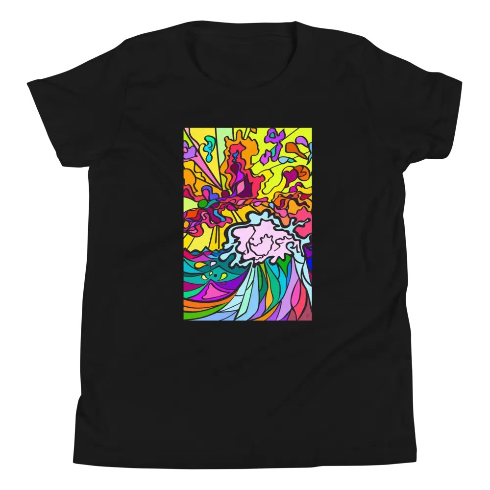 Vibrant Swirls Youth T-Shirt - Wave at Sunset product image (4)
