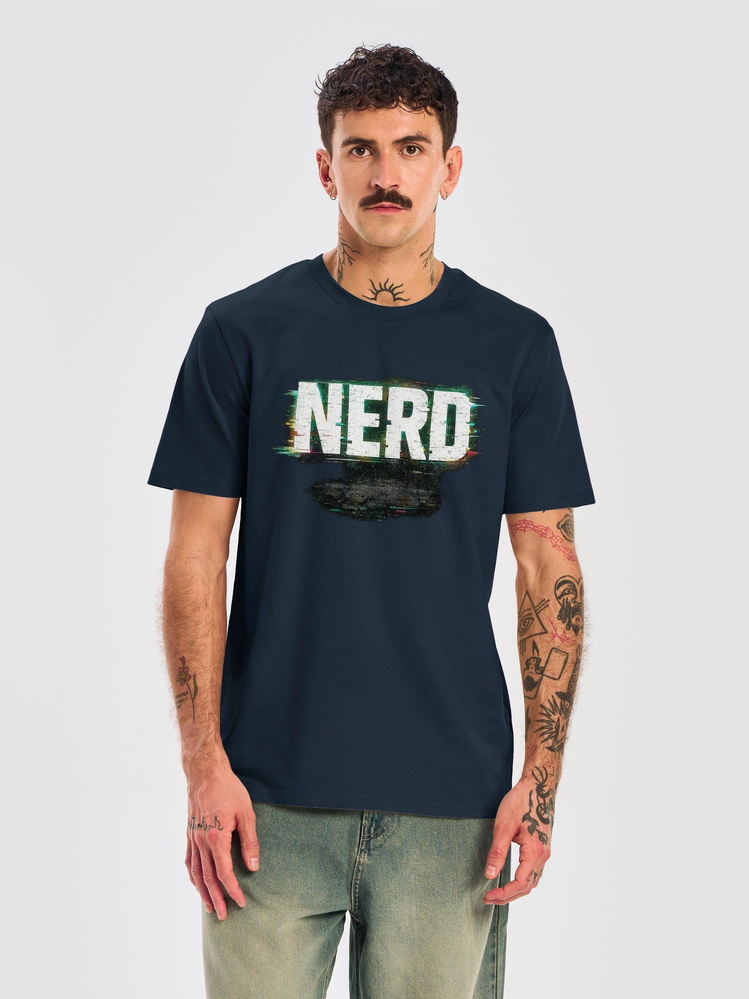 NERD" Glitch Tee – Bold Chrome Type | Wear It As a Compliment product image (10)