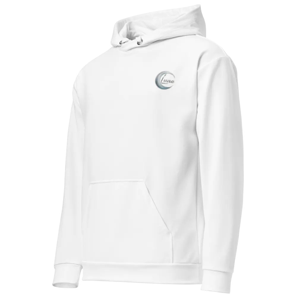 Luna Unisex Recycled Hoodie with Crescent Moon Design - White product image (2)