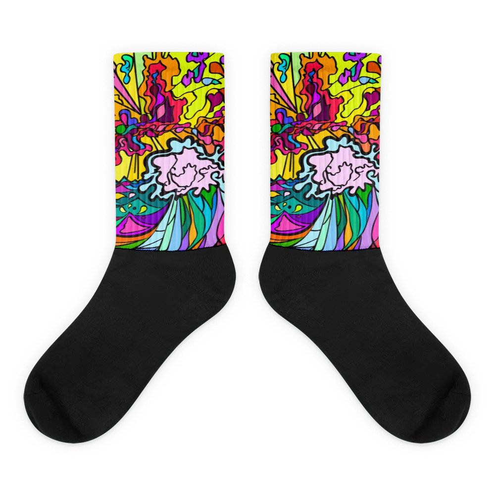 Stained Glass Splendor Sublimated Socks - Wave at Sunset product image (1)