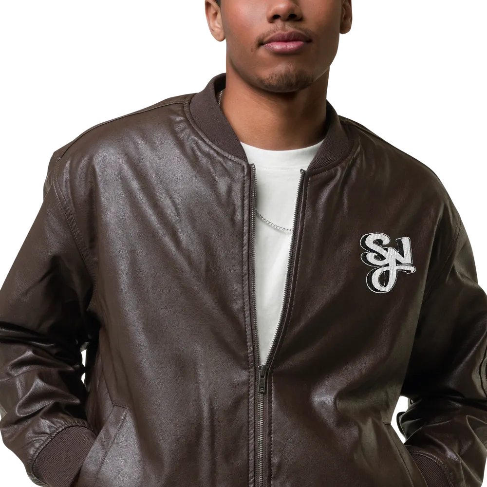 Syn Leather Bomber Jacket (Black or Brown) product image (7)