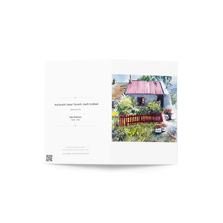 'Red-Roofed Cottage' (watercolour) - Greeting Card product image (2)