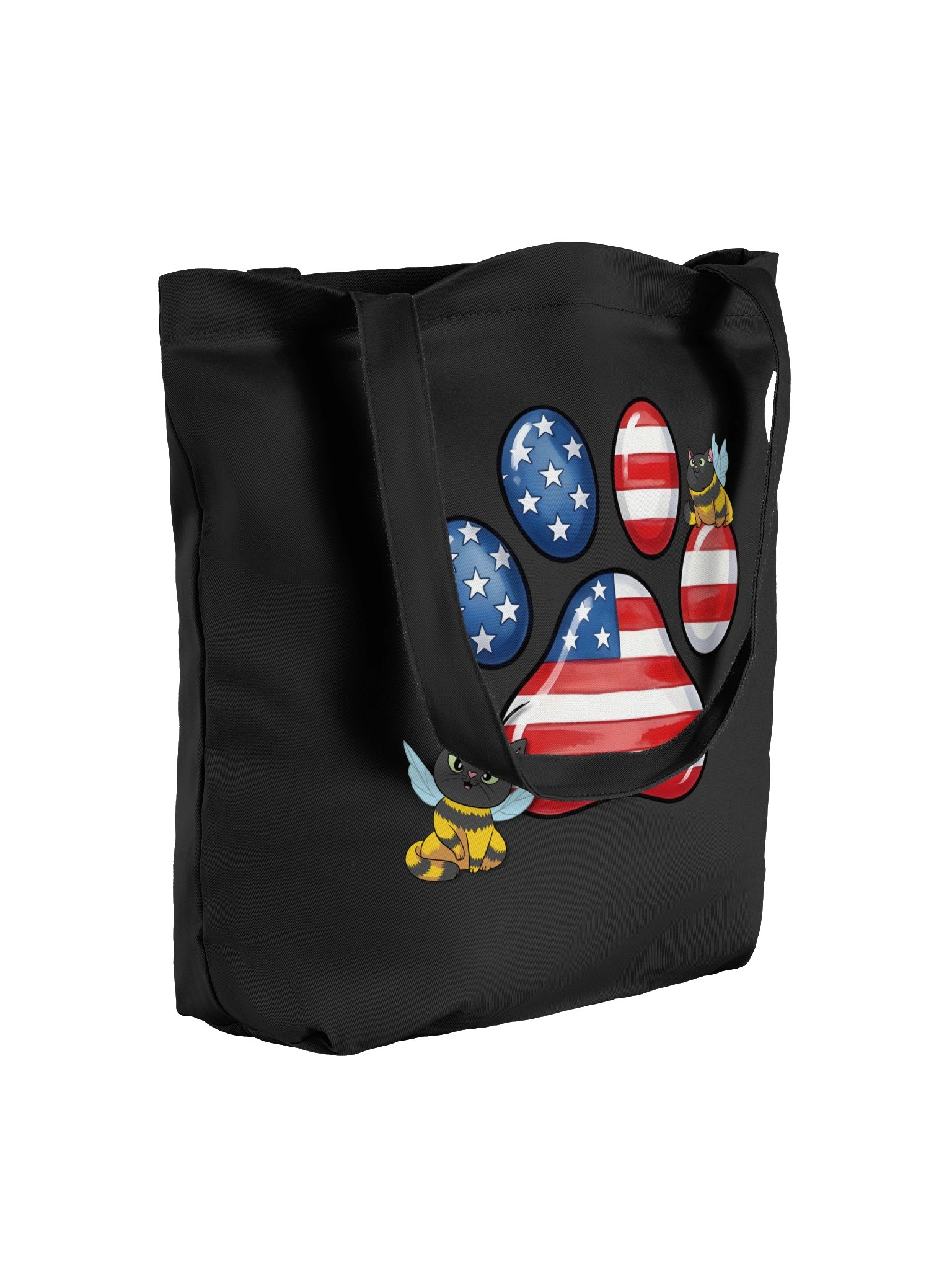 Patriotic Bee Cat Paw Tote Bag product image (8)