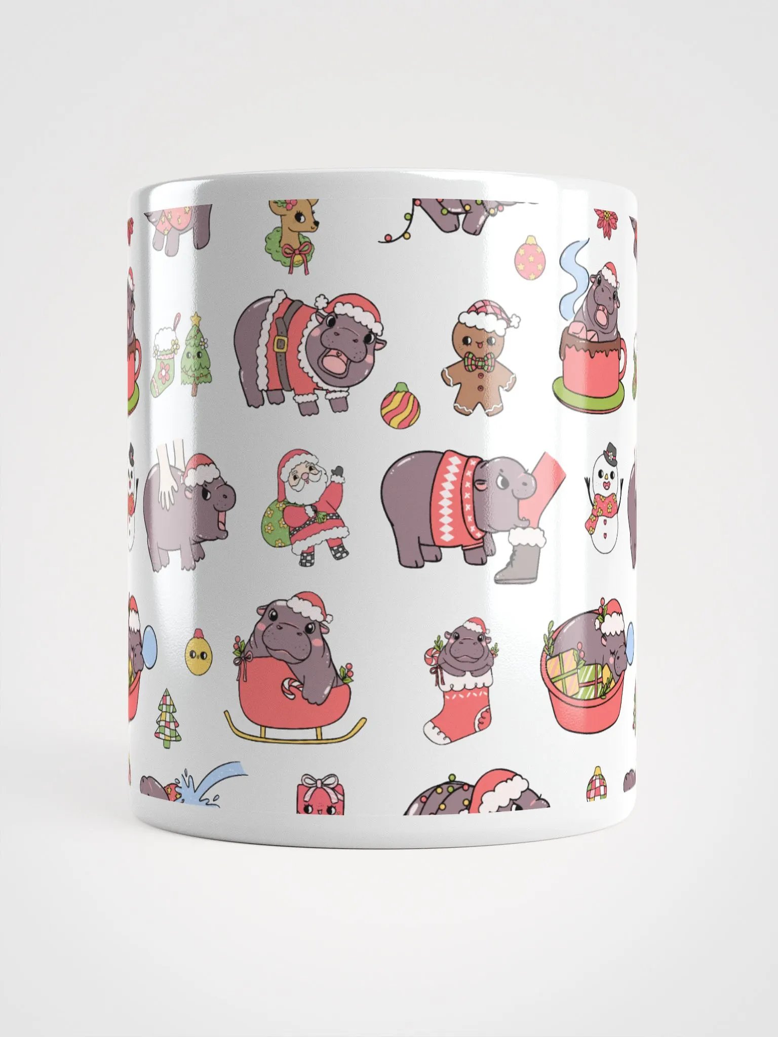 MOODENG'S CHRISTMAS WHITE GLOSSY MUG! product image (6)