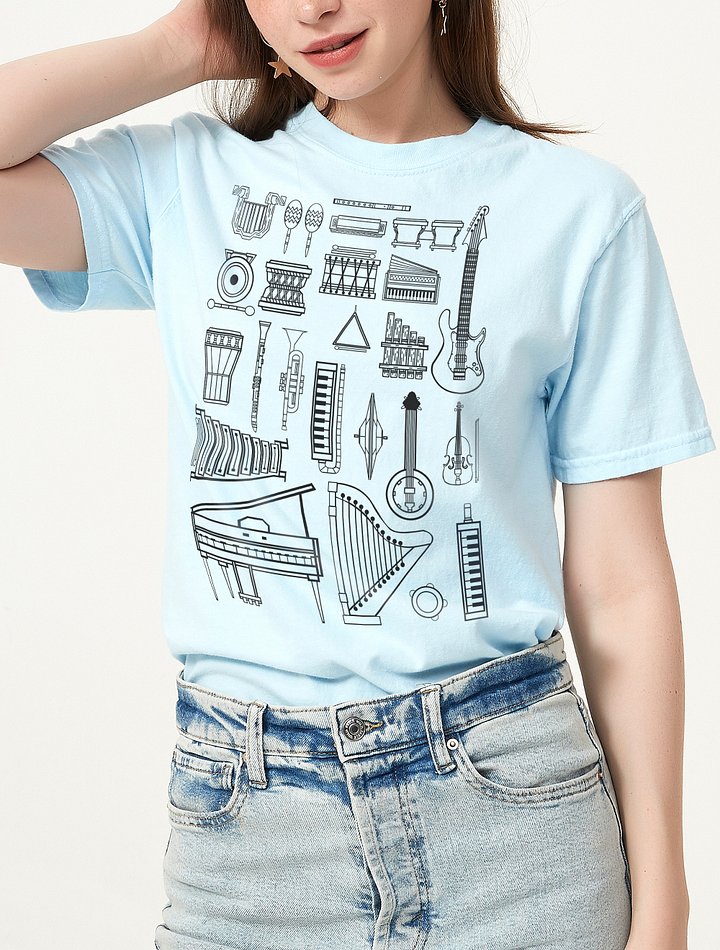 Vintage-Style Musical Instruments T-Shirt | Vintage-Style Shirt for Music Lovers and Musical Instruments Enthusiasts product image (6)