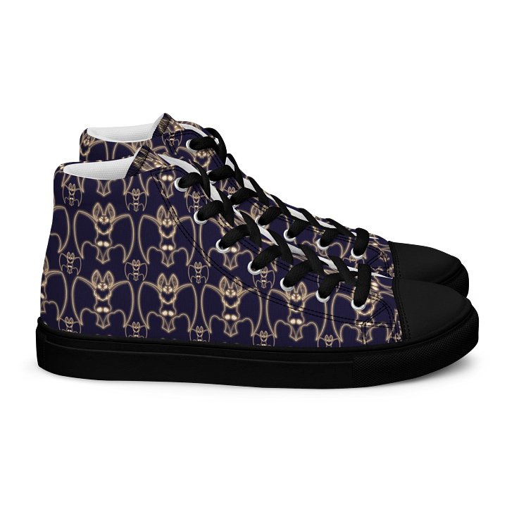 Neon Bat Woman's High Top Canvas Shoes product image (2)