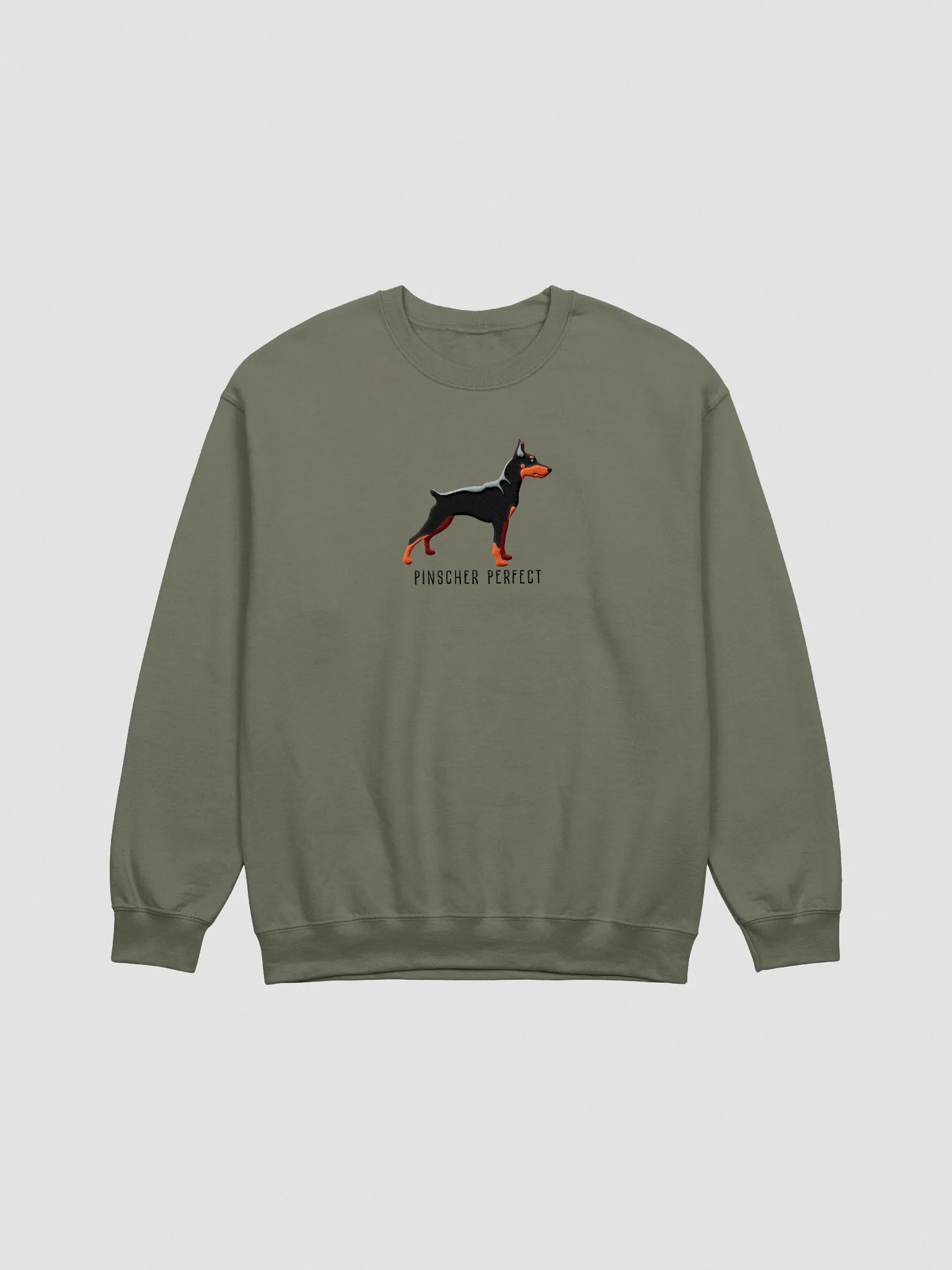 Pinscher Perfect Sweatshirt (Embroidered) of a Mini Pinscher(Black & Tan) product image (3)