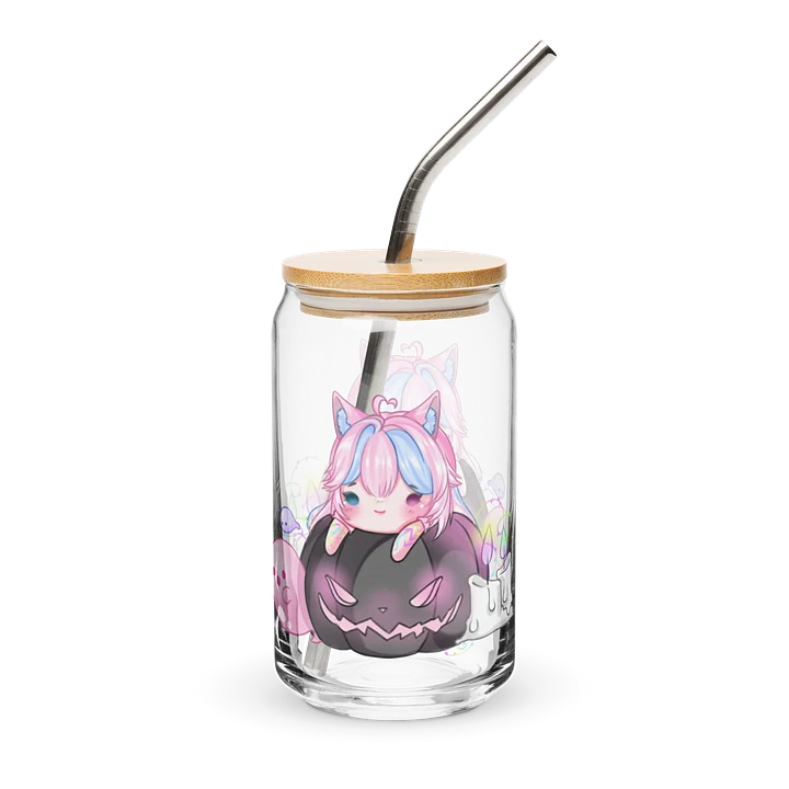 can shaped glass with lid product image (1)