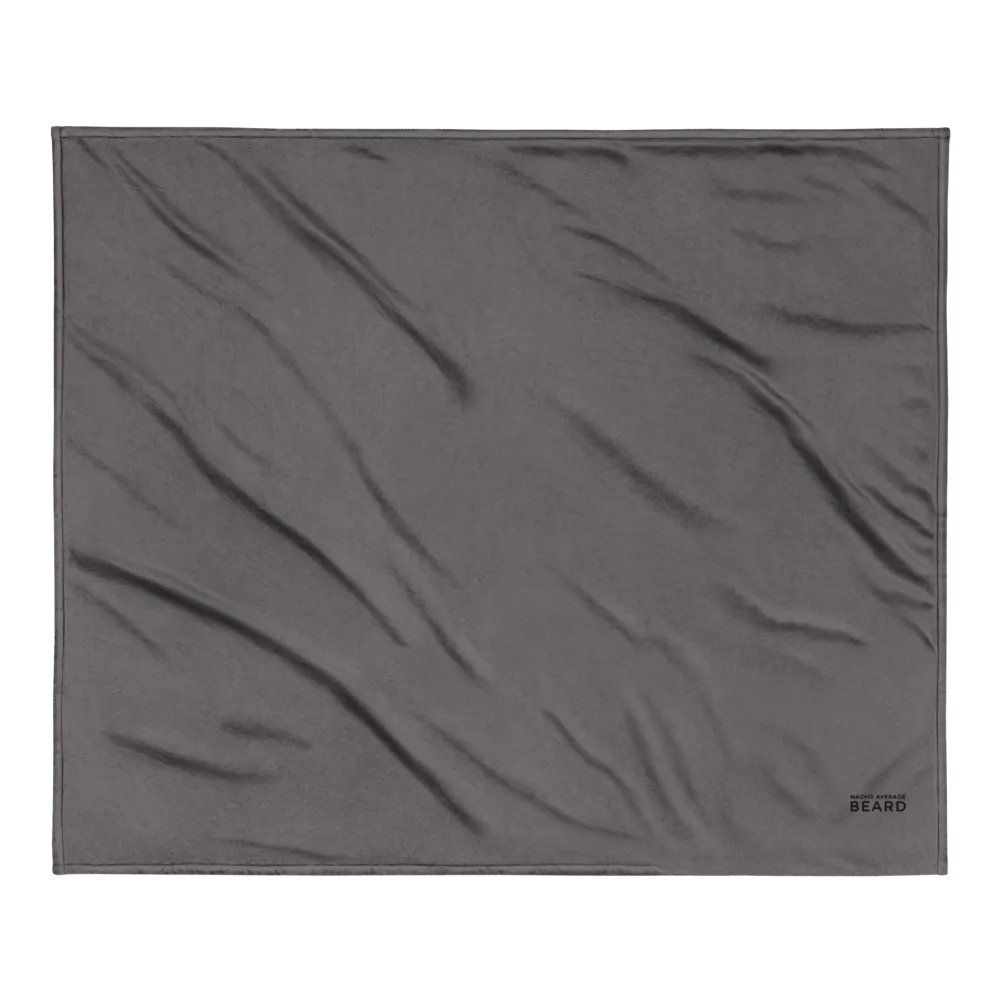 Nocha Average Beard Embroider Sherpa Blanket (Grey/ Black) product image (2)