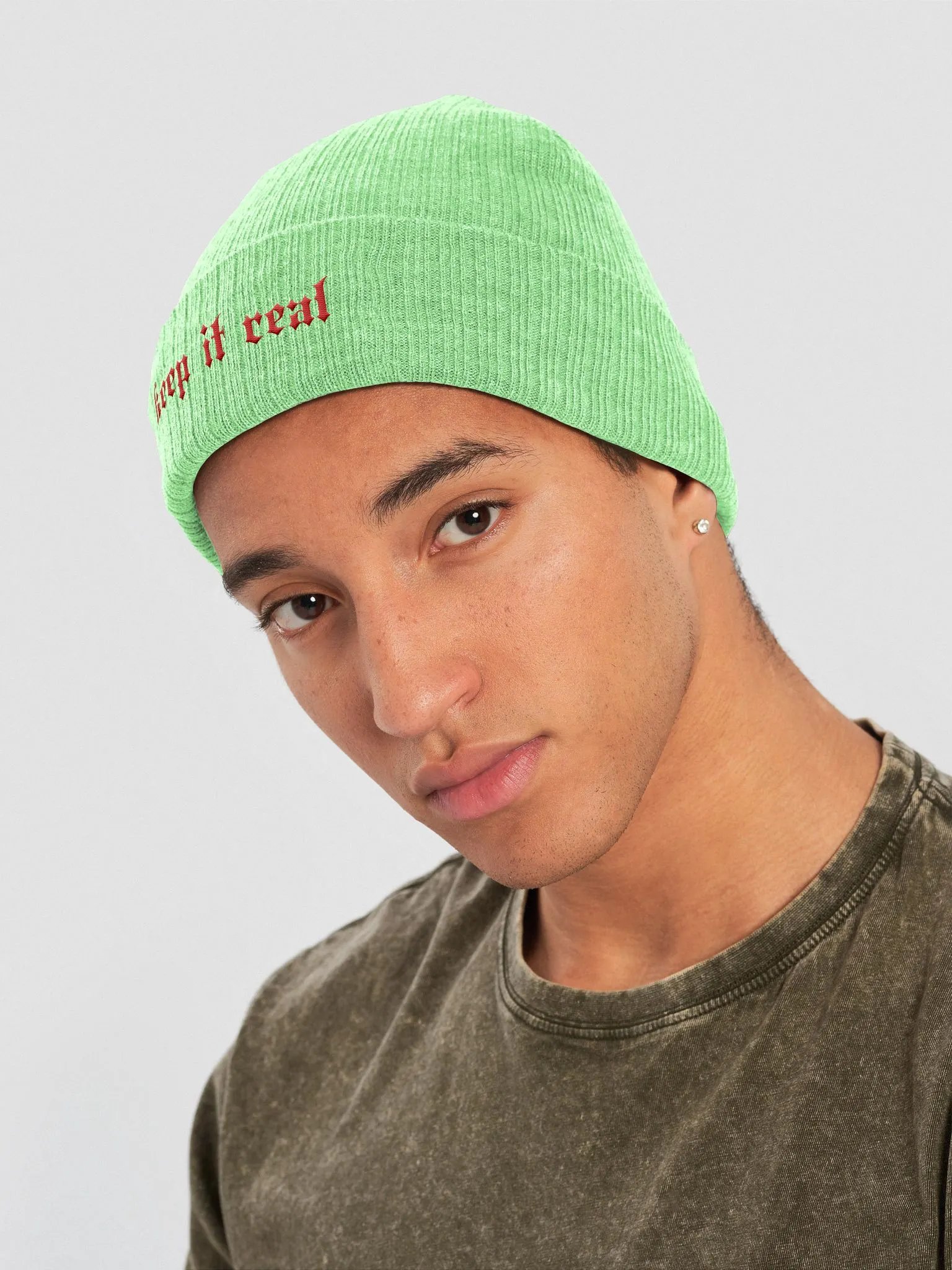 Realistic Red Gothic Knit Beanie product image (16)