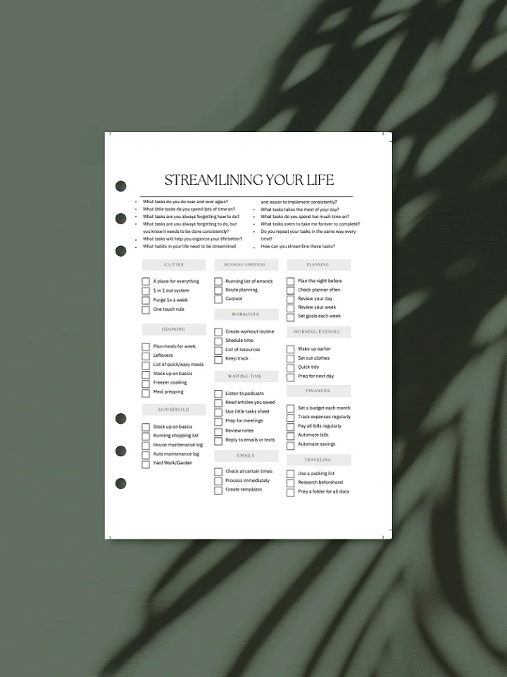 Streamline Your Life: A5 Productivity Printable product image (1)