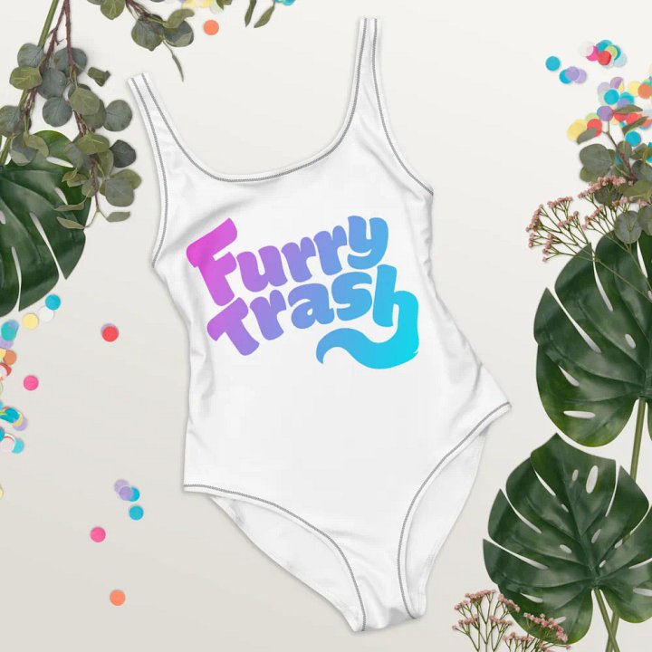 Furry Trash Swimsuit – Bubble Logo (Twilight on White) product image (2)