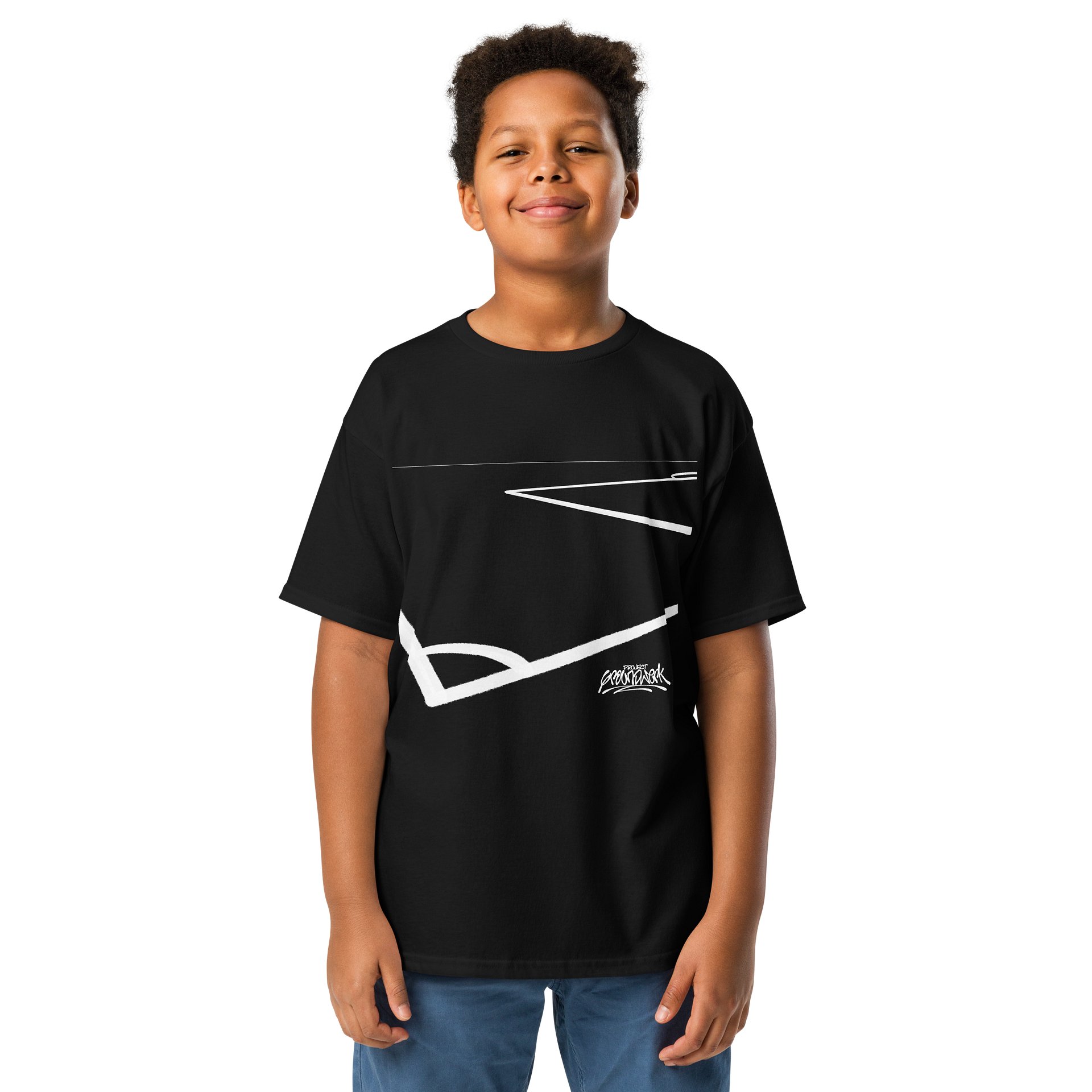 Soccer Lines Youth Classic Black Tee product image (3)
