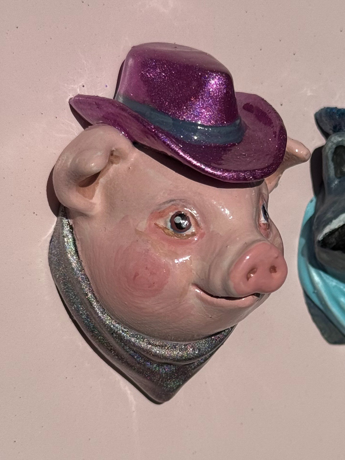 Hand-Painted Pig Magnet (Pink) product image (1)