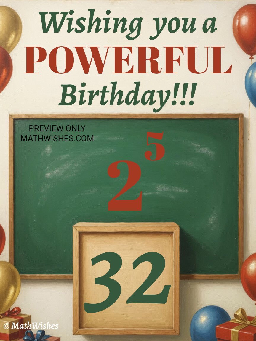 32nd Birthday Card - Power of Two product image (1)