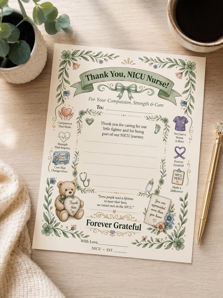 NICU Nurse Thank You Card — Printable Digital Download product image (1)