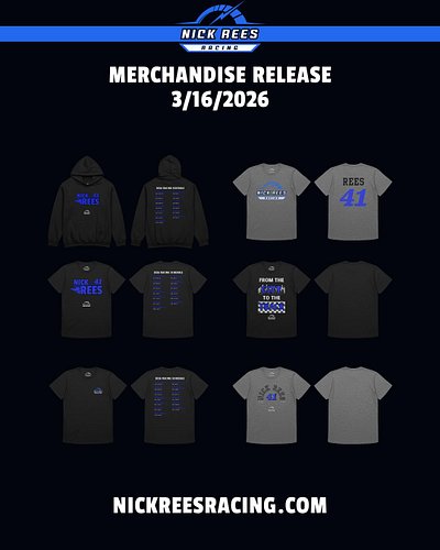 T-SHIRTS, HOODIES, HATS, AND MORE AT HTTPS://WWW.NICKREESRACING.COM