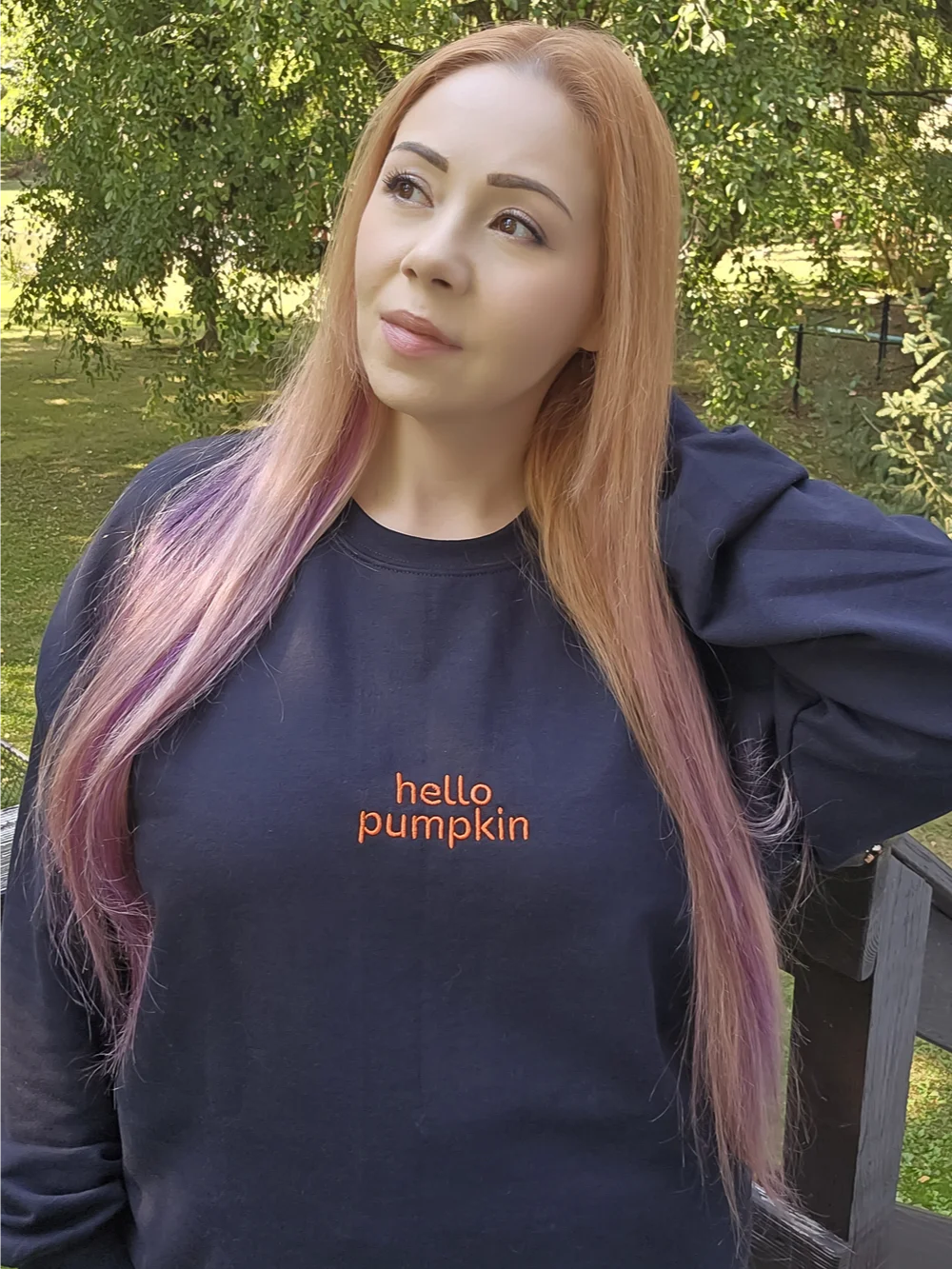 hello pumpkin embroidered sweatshirt product image (1)