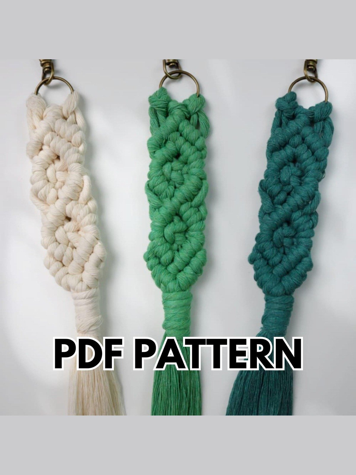 Double Diamond Macrame Keychain (Digital PDF Pattern) product image (1)