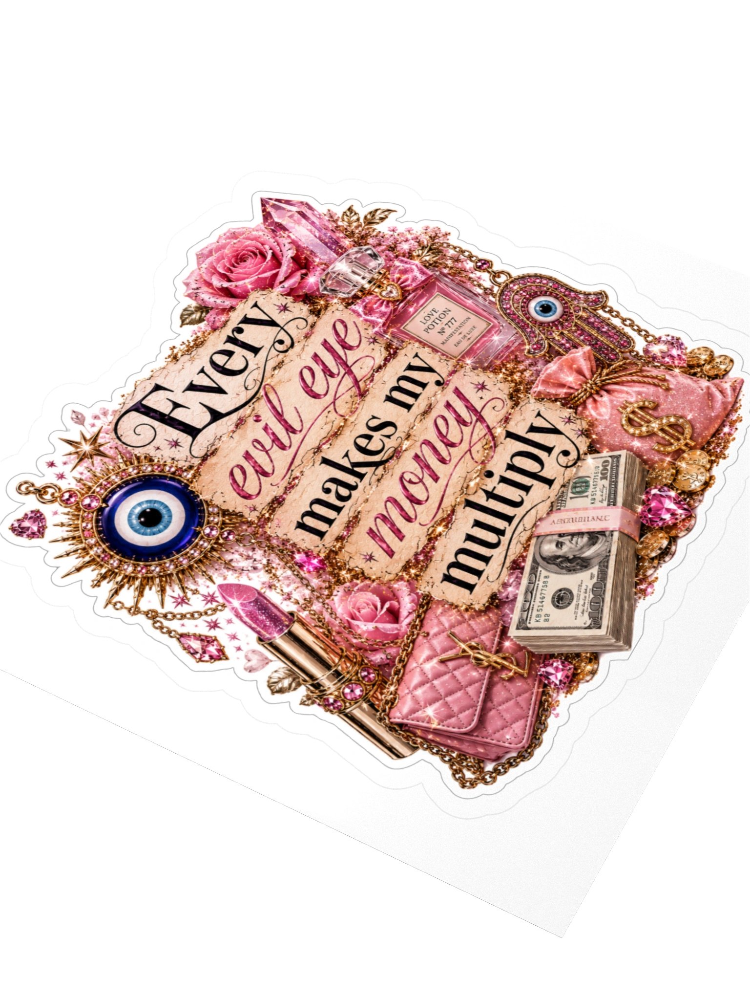 Evil eye transmute to money spell sticker product image (3)