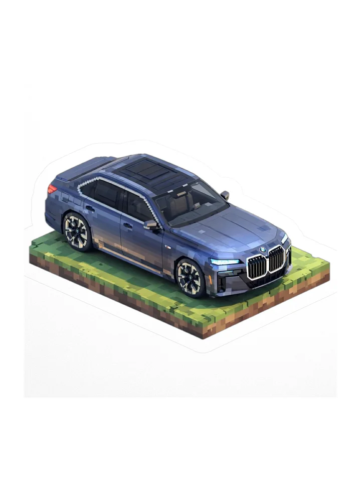 Frozen Blue BMW 7 Series Sticker (Pixel, Retro, Minecraft) product image (2)