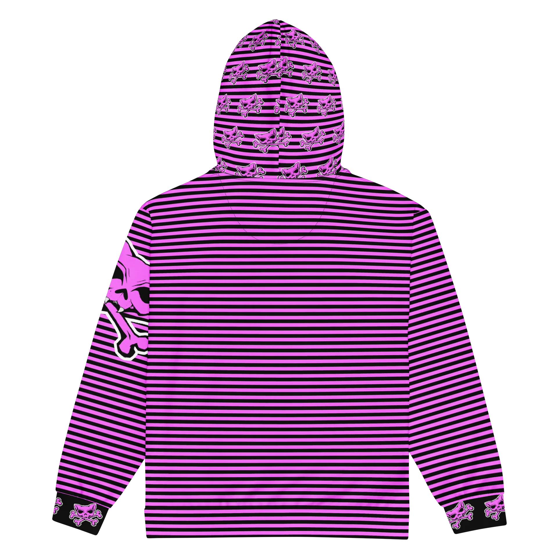 Pink and Blaque Kat Skull Remix Stripped Hoodie product image (2)