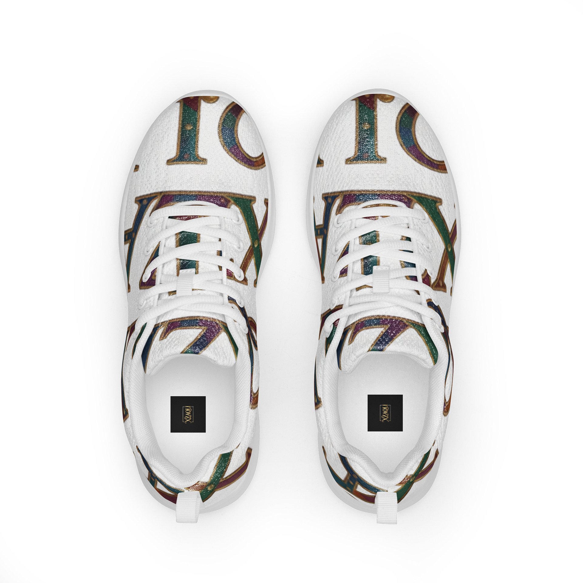 XZAQLI "Jeweled Script" Premium Women's Sneakers (White) product image (9)
