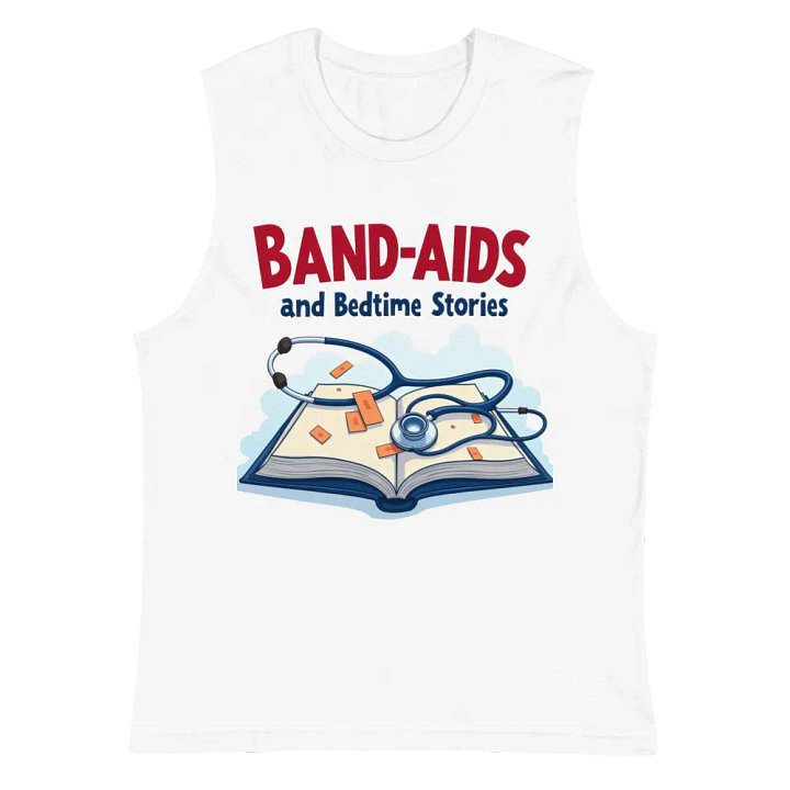 band-aids, bedtime stories, medical dads, medical moms Muscle Tank product image (6)