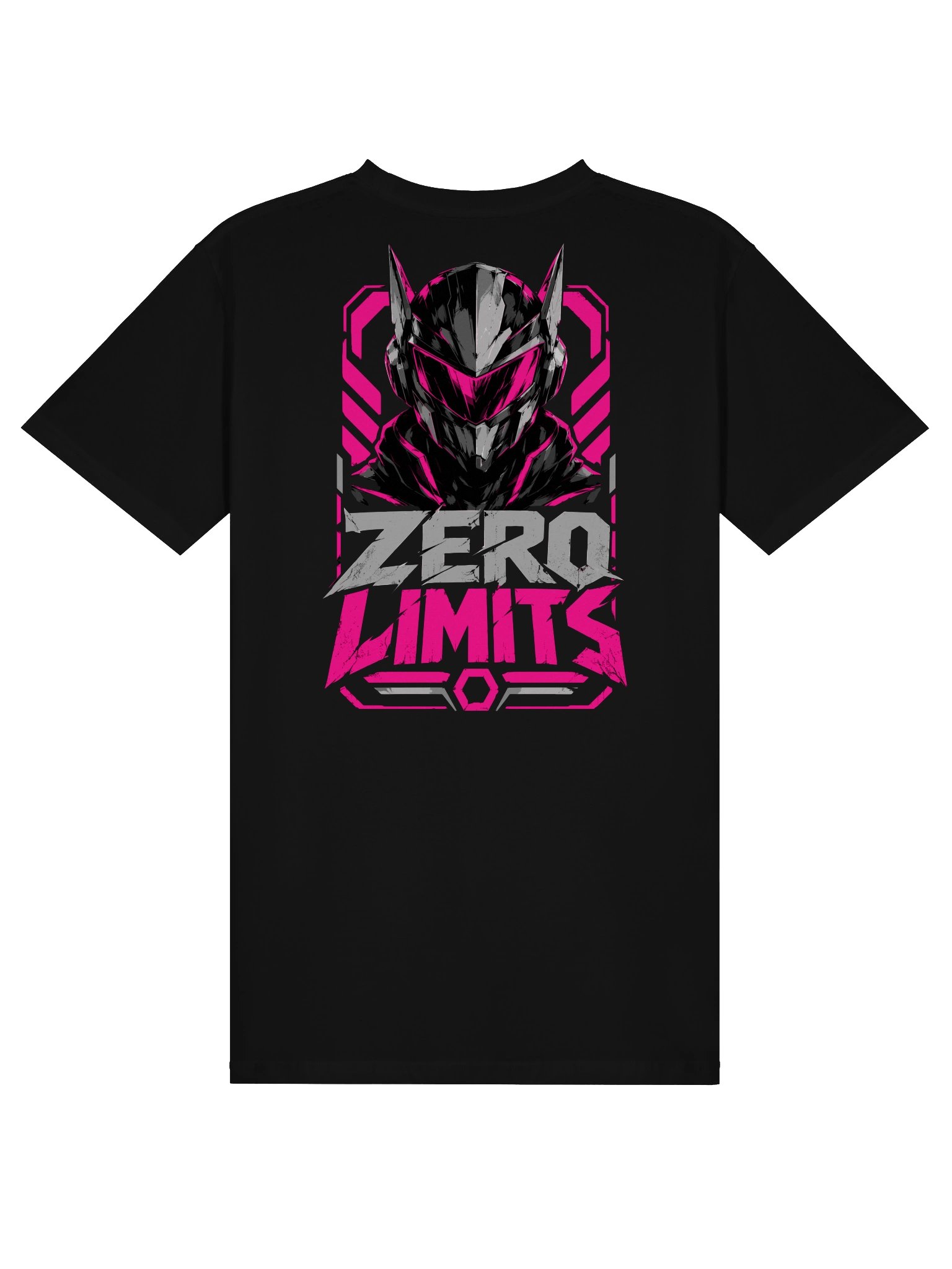 Zero Limits Cyberpunk Helmet T-Shirt | Mecha Techwear Anime Back Print Tee product image (1)