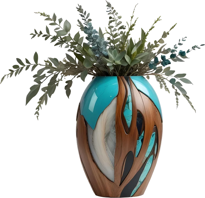 Collection song of the waves Art Deco Vase, PNG product image (1)