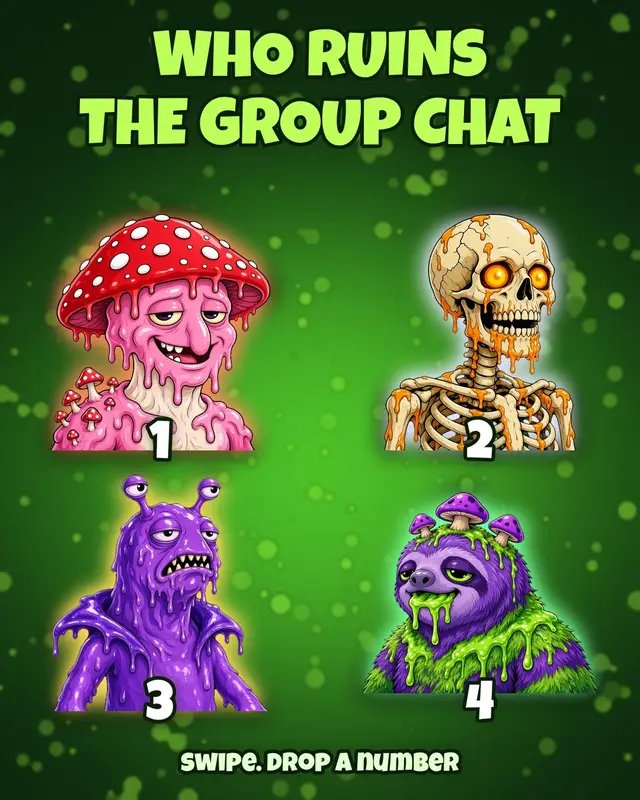 one of these is sending 40 voice memos at 3am weird aliens from the ooze pits, robinhood chain pfp art oozlings.com · opensea.io/collection/oozlings #Oozlings #AlienArt #DigitalArt #NFTTok #RobinhoodChain