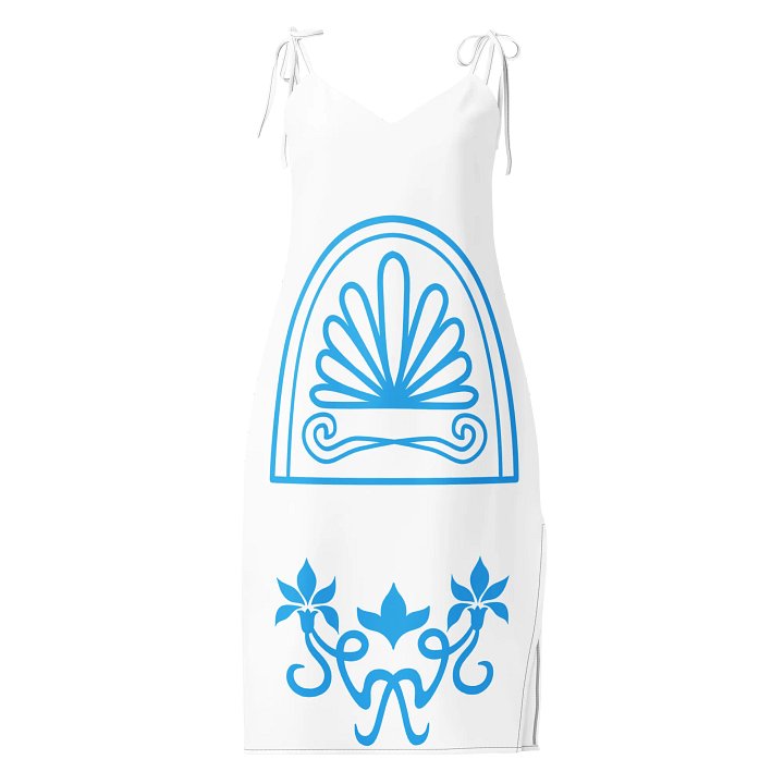 Blue white pattern dress product image (2)