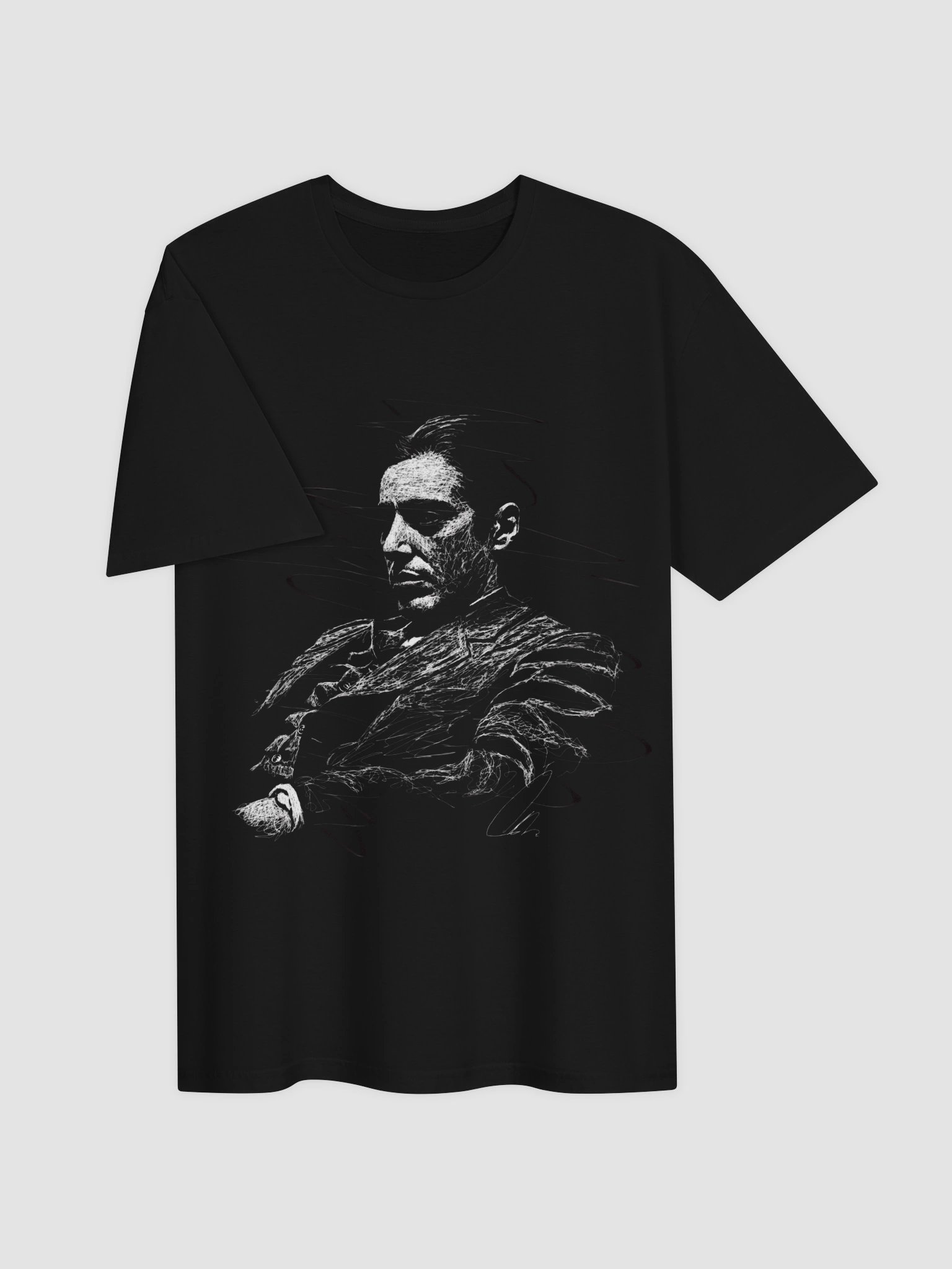 Michael Corleone Godfather T-Shirt | Minimalist Scribble Portrait Design | Al Pacino Mafia Movie Graphic Tee product image (3)