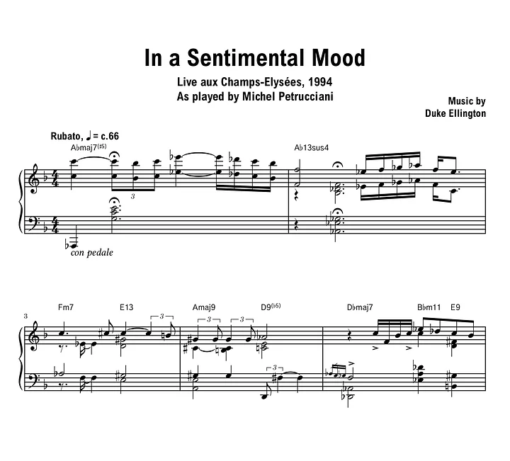 Michel Petrucciani - In A Sentimental Mood (Champs-Elysées) - Sheet music (PDF) product image (1)