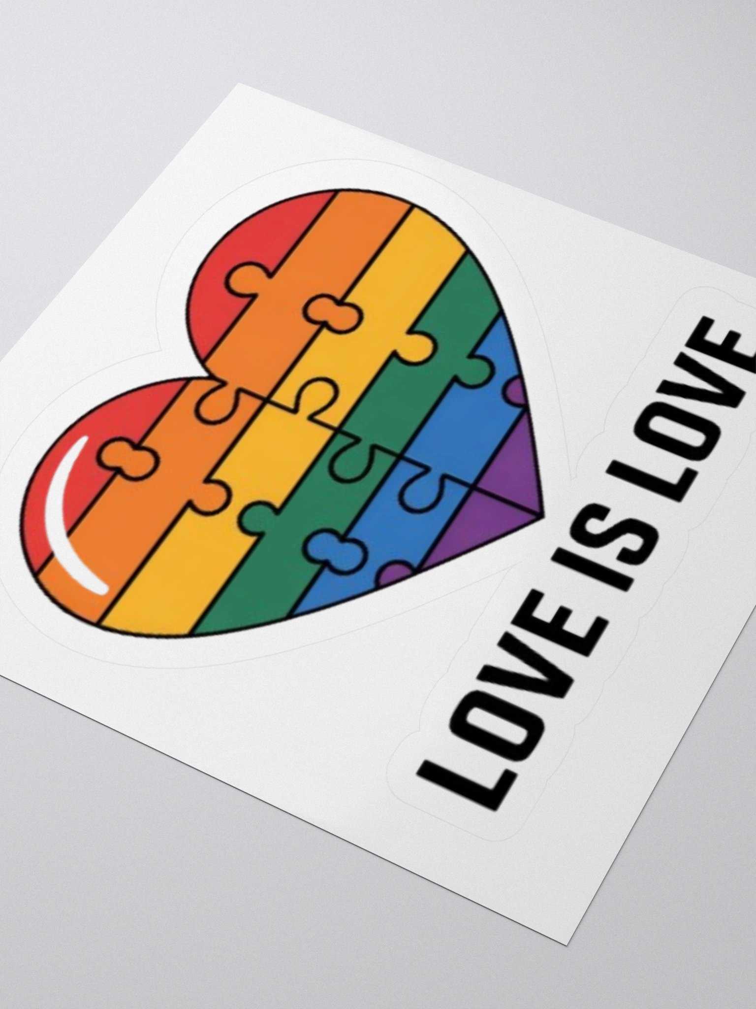 Love Is Love Puzzle Heart Sticker - Celebrate Unity and Diversity product image (8)