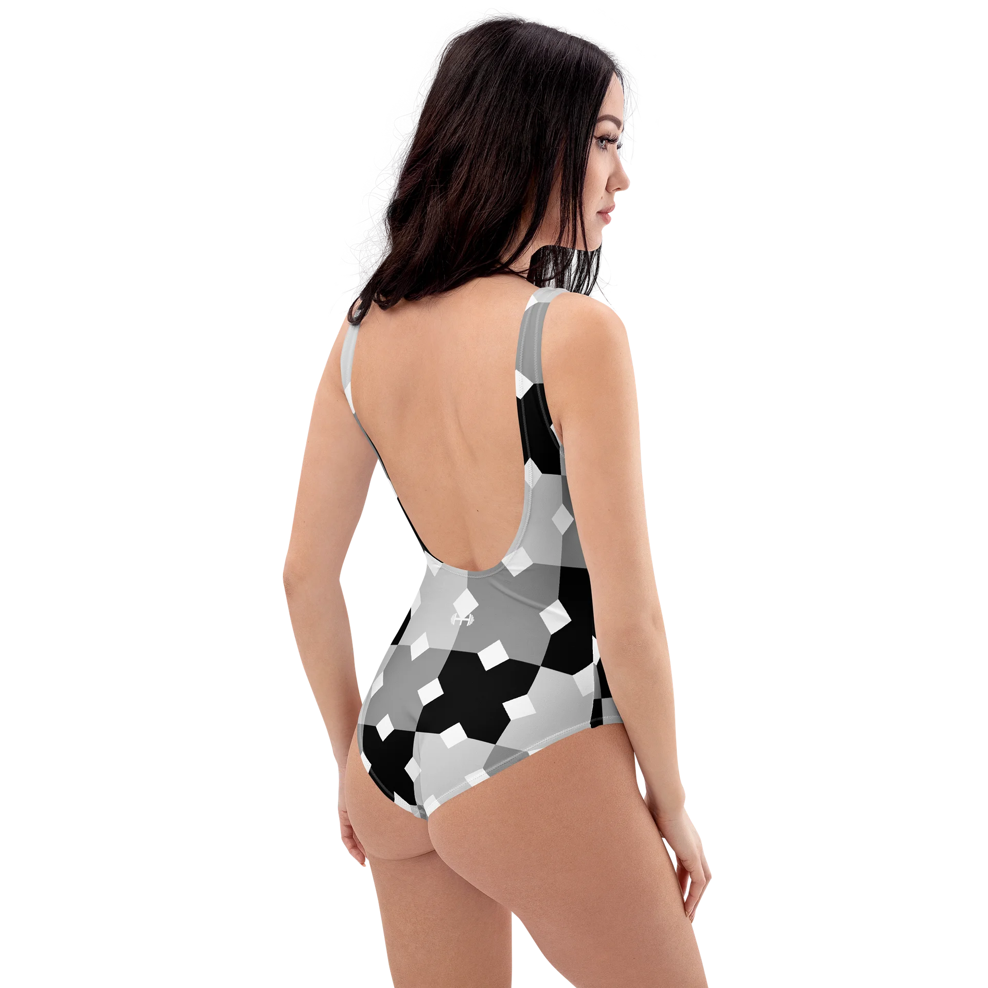 His House Womens One Piece Swimsuit - Monochrome Mosaic product image (8)