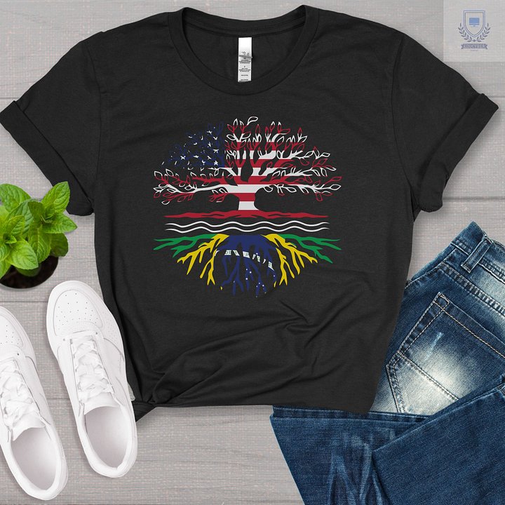 USA Brazil Roots Graphic Shirt, Patriotic Tee, American & Brazilian Pride, Unisex T-Shirt product image (1)