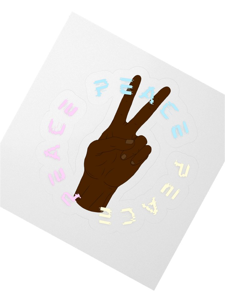 Peace Wave Peace Hand Sticker (Black) product image (2)